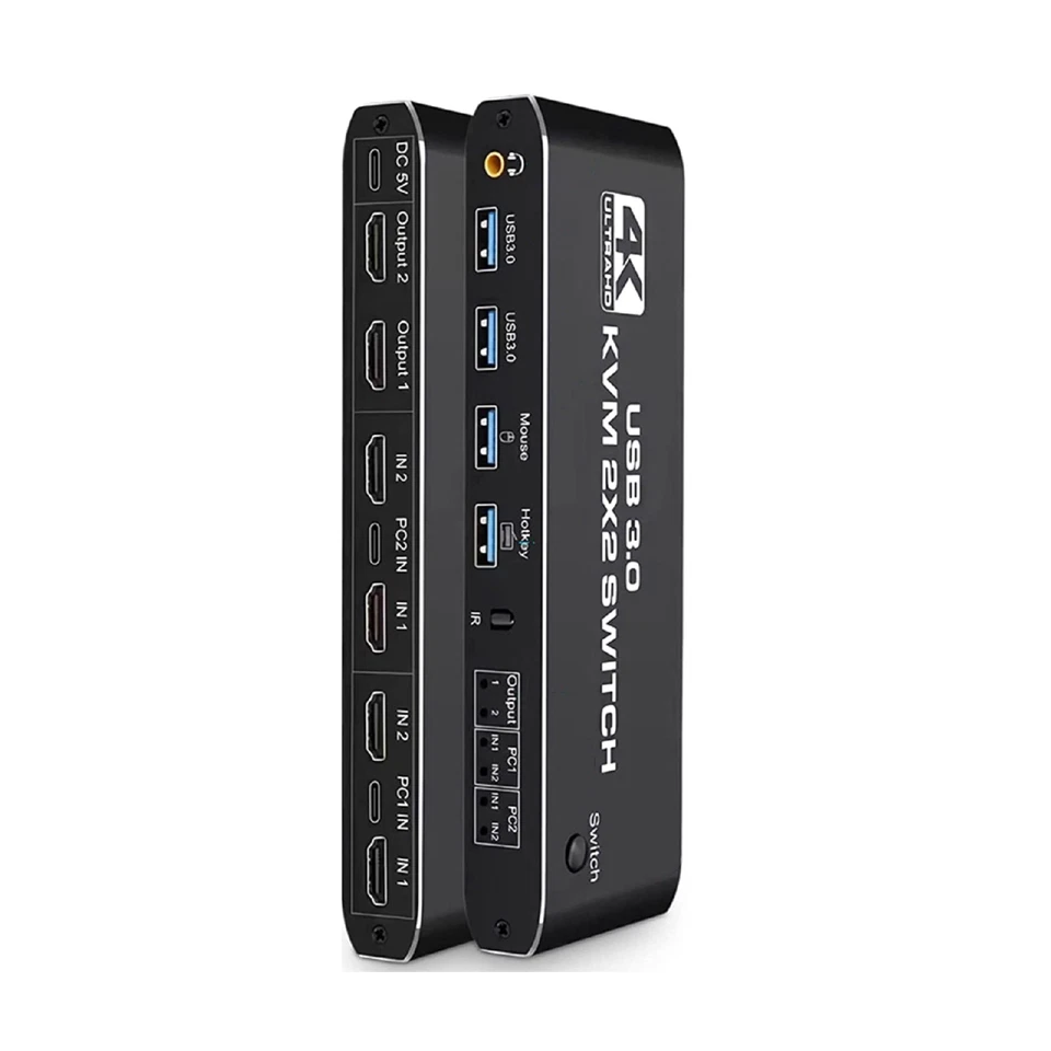 2 in 2 out Dual Monitor HDMI KVM Switch Display USB 3.0 HDMI KVM Switch - Image 4 of 4