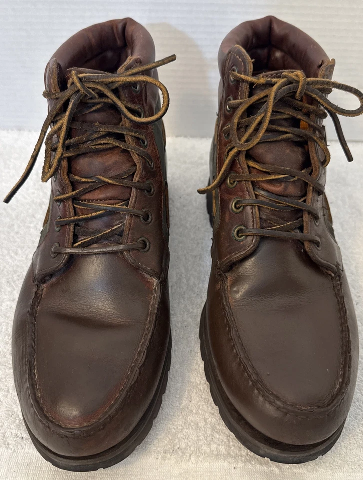 Timberland 女式复古 Moc Toe Brn 皮革 Vibram 防水踝靴 10.5M 码 — 第 2/4 张图片