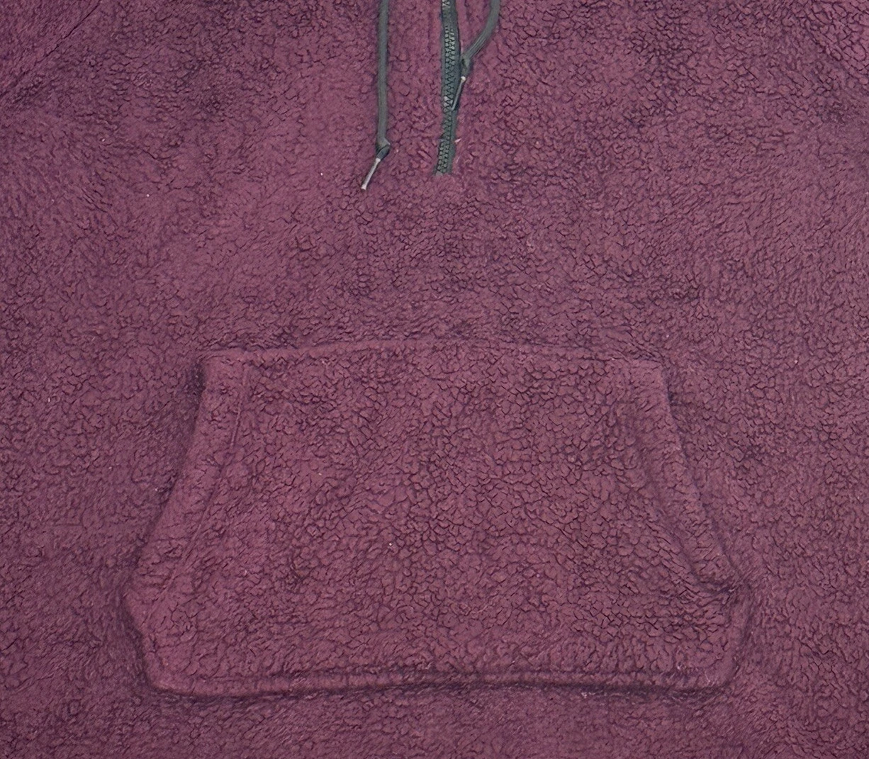 UNDERCOVER Felpa ROSA Victorias Secret grande bordeaux con cappuccio e zip 1 4 sherpa morbida