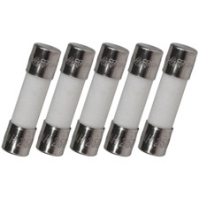 Pack of 5, 3/16 inch X 3/4 inch 5X20mm 10A 250v Fuse Ceramic, Fast Blow Quic