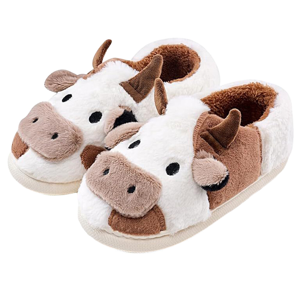 APL Pantofole Unisex Cartone Animato Mucca Antiscivolo Piatte Termiche da Interno