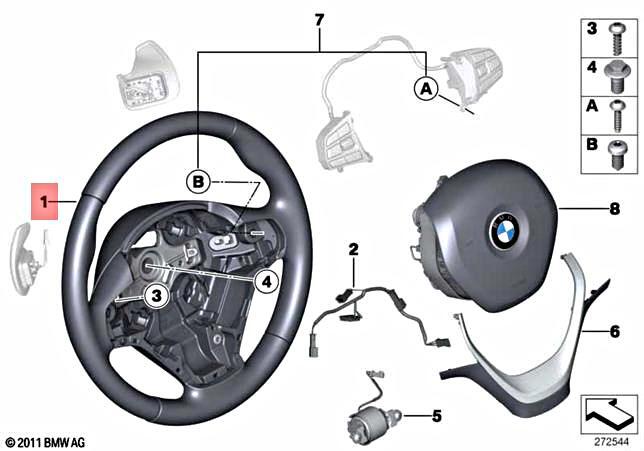 Genuine BMW F30 Sport Steering Wheel Leather Shift Paddles 