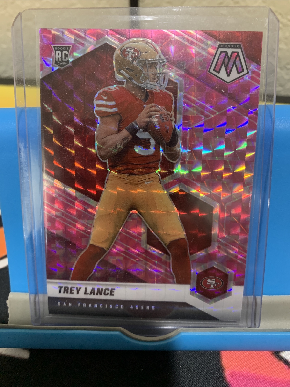 2021 Mosaic Trey Lance Pink Camo Prizm Rookie RC #303 49ers