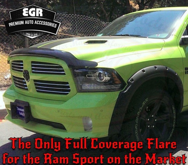 EGR Matte Black Fender Flare Bolt On Style 20092017 Dodge Ram 1500