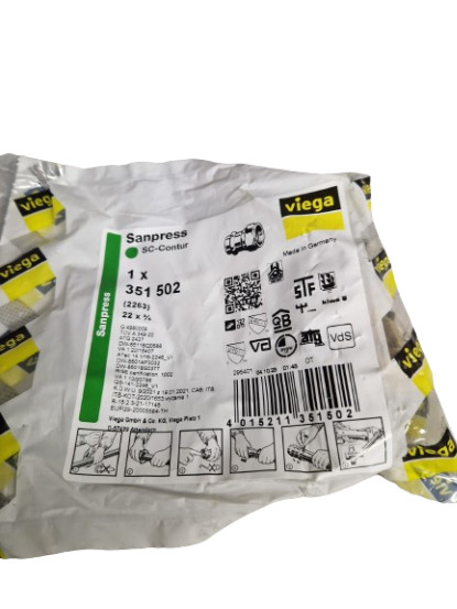 Lot of 7 Viega  22mmx  x 3/4"" Sanpress Union 351 502 (2263) - Incl VAT
