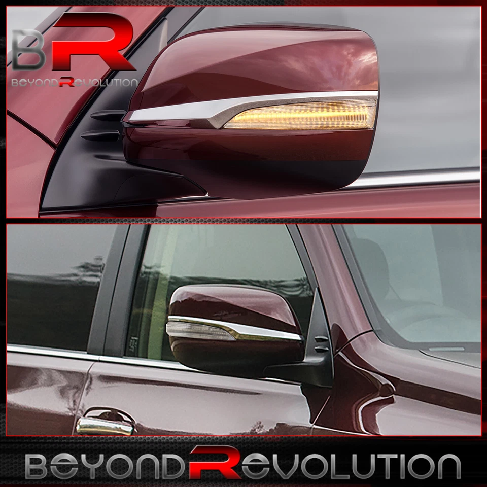 For 2010-2021 GX460 LX570 Sequential LED Side Mirror Turn Signal Lamps Set Clear - Image 2 of 4