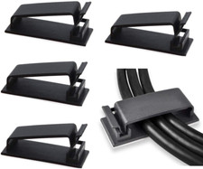 5 Pcs Self Adhesive Management Clips Cable Organisers Wire Cord Black
