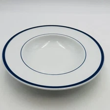 Williams Sonoma Brasserie Blue 10 7/8" Round Pasta Serving Bowl 2” Rim