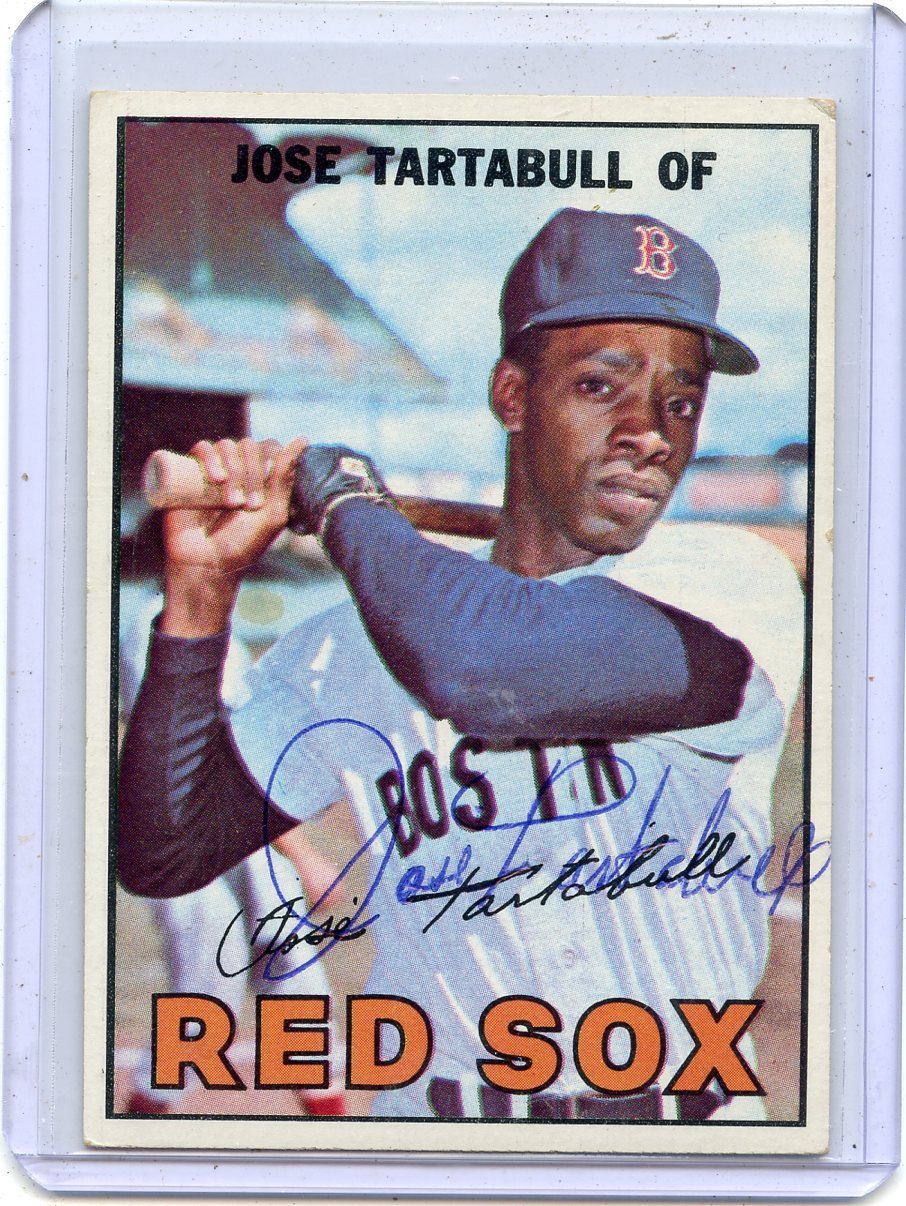 1967 TOPPS BASEBALL 56 JOSE TARTABULL AUTOGRAPH, BOSTON RED SOX 071218