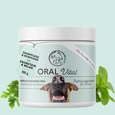ANNIMALLY Oral Vital 100g - Zahnpflege Pulver für Hunde - Maulhygiene Hund