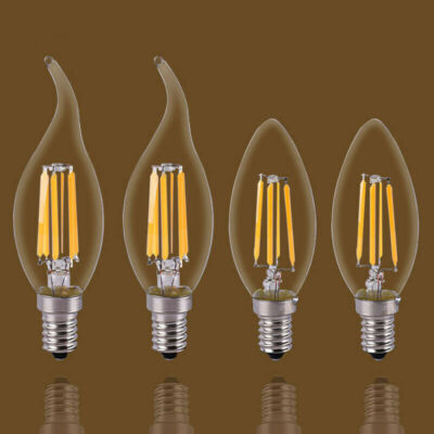 1X 6X Dimmbare E14  Vintage Retro C35 LED Filament Glühbirnen LichtLampe 220V 6W