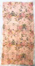 RAY STRAUSS LIMITED MADE IN USA FLORAL PRINT PEACHY PINK FRINGE SCARF 44x44