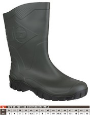 Ladies Green Dunlop Half Height Wide Calf Wellington Wellies Short Boots 4 to 8
