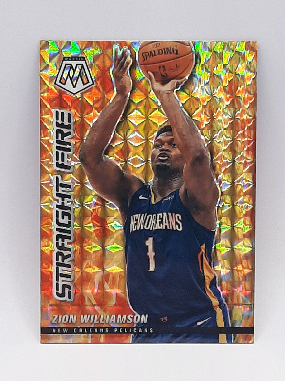 2020-21 Panini Mosaic Zion Williamson Straight Fire Insert #10 New Orleans