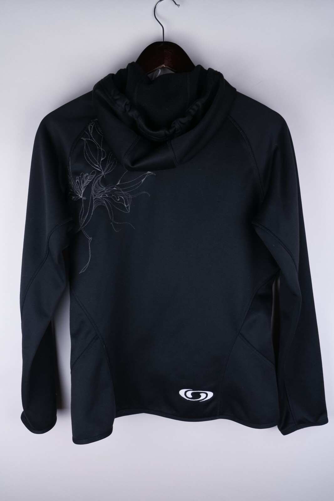 Salomon Donna Track Jacket Felpa con Felpa con Felpa Outdoor Cerniera Intera Nera taglia L UK14