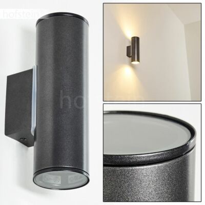 Außen Wand Spot up&down Terrassen Strahler Veranda Hof Lampe Garten Leuchte grau