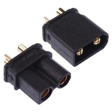 Pair Black Male Female XT30U Gold Plated Connector 15A Amass