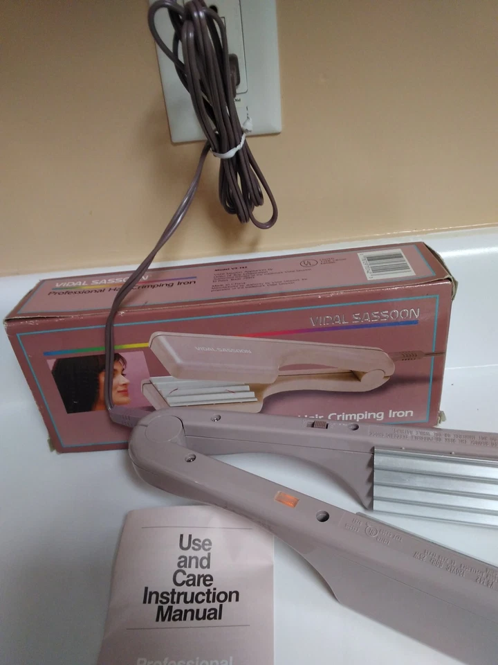 Plancha prensadora de cabello profesional vintage Vidal Sassoon NOS IOB SEE  Foto 4 de 4