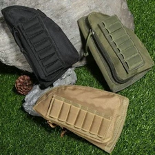 Tactical Hunting Rifle Shotgun Buttstock Cheek Pad Shell Ammo Holder Stock Pouch