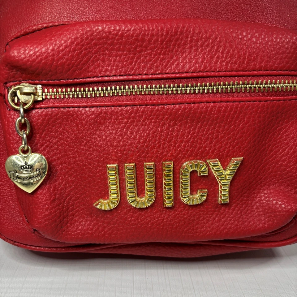 Mini Mochila Juicy Couture Roja Cuadros en Blanco Diseñador Viaje Imitación Cuero Nueva con Etiquetas Foto 2 de 4