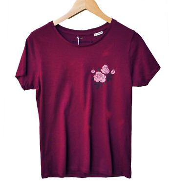 Damen T-Shirt, SONDERPREIS Einzelstück Gr.M, 100% Baumwolle, Rot, Glitzer