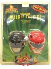 Power Rangers Accessory HANDHELD WALKIE TALKIES SET Yellowed Bubble 1993 BANDAI