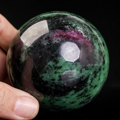 1.1lbs 2.7'' Ruby Zoisite Sphere Anyolite Crystal Ball Natural Healing Stone