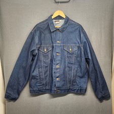 Big Mac Jean Jacket Mens XXLT Blue Denim Utility Trucker Chore Workwear Vtg USA