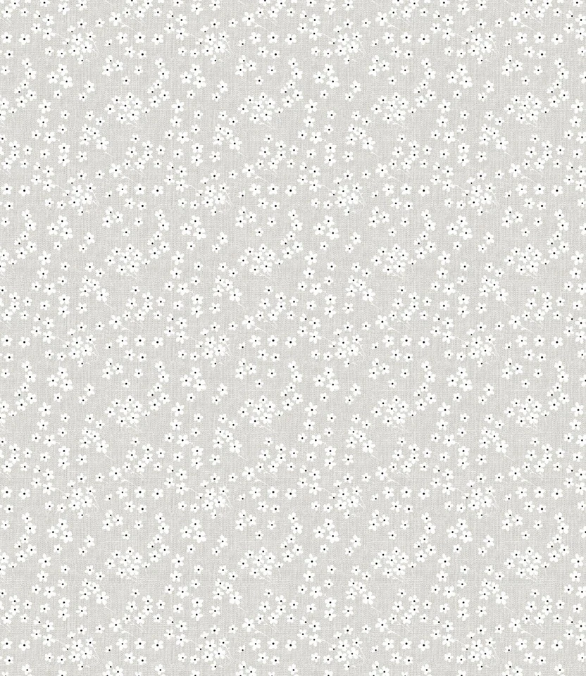 Wachstuchtischdecke PVC "Petit fleur"grau weiß 140cm breit für Innen und Außen - Bild 1 von 1