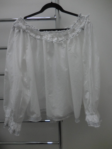 AJE. WHITE COTTON OS BLOUSE BOXY GATHERS VGC