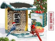 Smart Bird Feeder With Camera Solar Powered Solar Roof - New