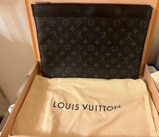 Louis Vuitton Monogram Eclipse Pochette Voyage MM M61692 Clutch Bag Canvas