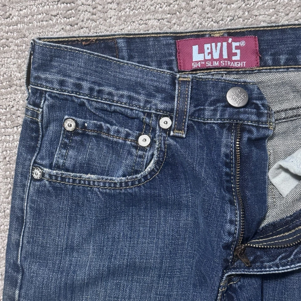 Jeans Levis 514 Niños Talla 16 Reg 26x28 Azul Ajustado Recto Denim Vintage Etiqueta Roja Foto 3 de 4