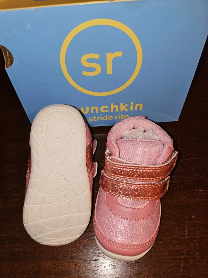 Zapato Stride Rite Babu Niña Bennett Primer Caminante Rosa Talla 4M Nuevo en caja Foto 2 de 4