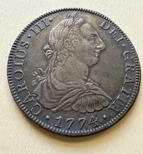 1774 Mo KM 106.2 Mexico 8 Reales Carlos III Silver Portrait Dollar Toned