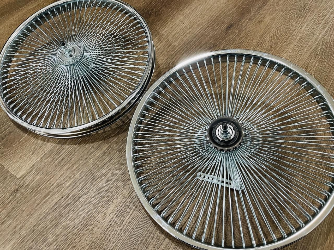 Pair 20" Lowrider Bicycle Dayton Chrome Wheels 144 Spokes Fr