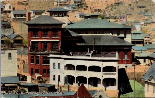 Vintage YMCA Building Bisbee Arizona Postcard 1913 Postally Used Topographical