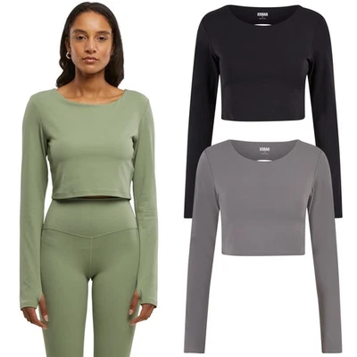 Urban Classics Ladies Sports Longsleeve Damen Langarmshirt Cut-Out Pads Neuheit - Bild 1 von 4