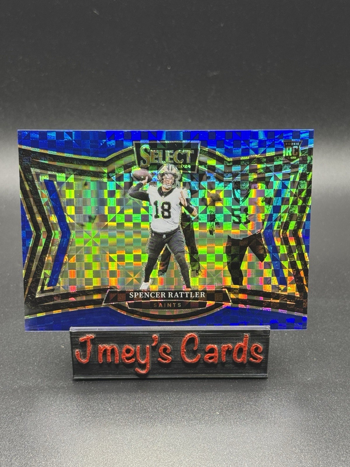 2024 Spencer Rattler Select Blue Field Level Prizm /75 #493 New Orleans Saints