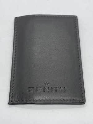 Authentic Zenith Brown Leather Wallet Warranty Card Booklet Papers Holder - NEW