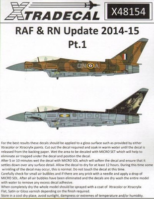 Xtradecal 1/48 RAF RN Tornado GR.4 Typhoon FGR.4 Battle of Britain +100th Decals