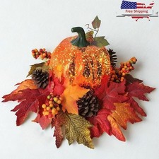 Lighted Plastic Pumpkin Fall Decor LED Harvest Centerpiece Autumn Decoration New