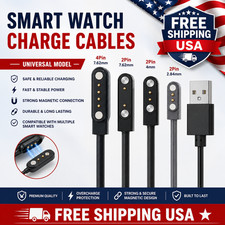 Universal Magnetic Smart Watch Charger USB Cable 2Pin 4Pin 4mm 7.62mm Dock