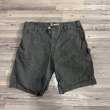 Carhartt Shorts Mens 38 Grey Relaxed Fit Canvas Cargo Workwear 9 Inseam