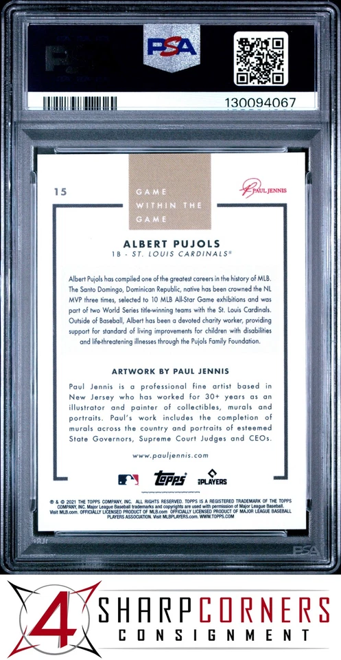 2021 TOPPS GAME WITHIN THE GAME #15 ALBERT PUJOLS PSA 10 - Image 2 of 3