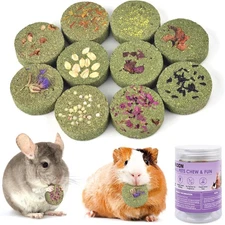 ERKOON Treats Rabbit Toys, 100% Edible Premium Timothy 10 Count (Pack of 1) 