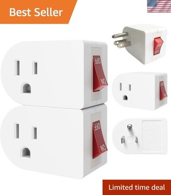 Versatile Grounded Outlet Adapter Set with On/Off Switch for Home Appliances