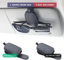 Sunglass Holder for Car, Magnetic Leather Sunglasses Holder and Ticket Card Clip