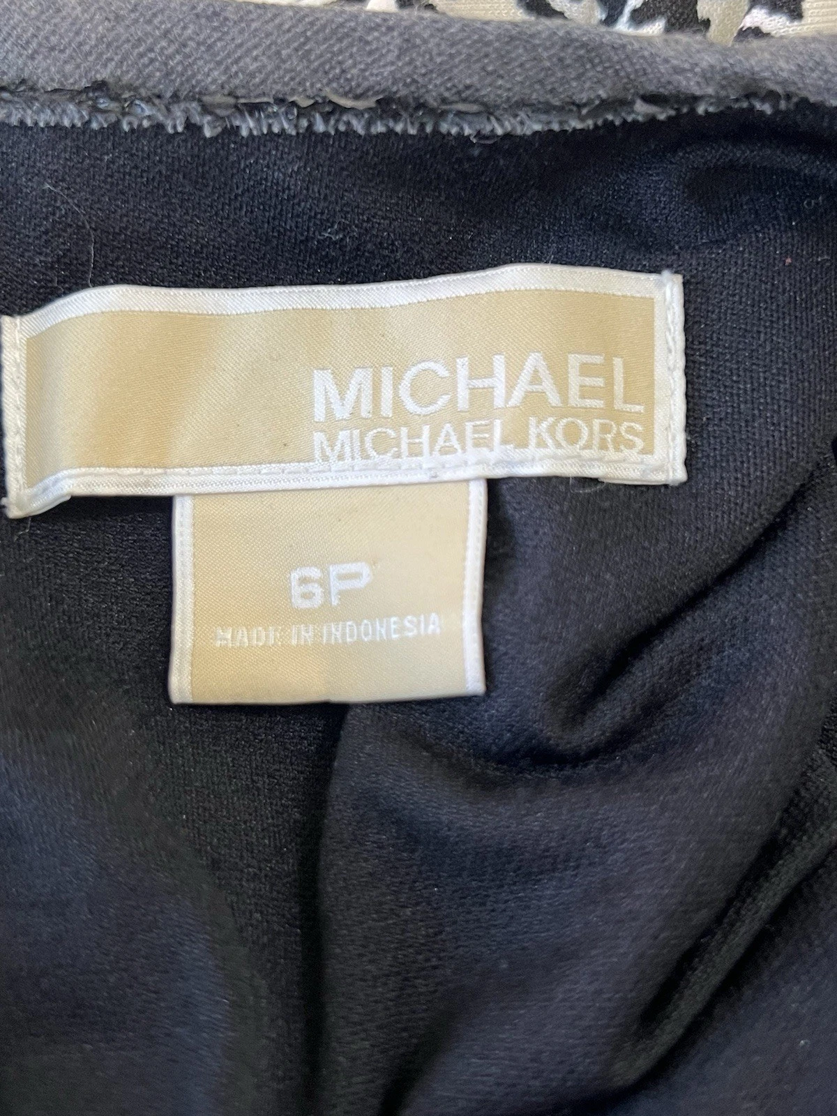 Abito a tubino MICHAEL KORS nero spina di pesce bianco stampa