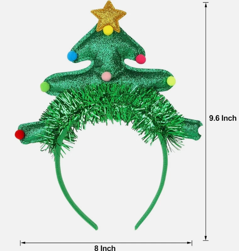 Diadema de árbol de Navidad, diademas de Navidad para adultos y niños - Vacaciones... Foto 3 de 3